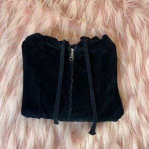 Velvet Black Zipup Hoodie